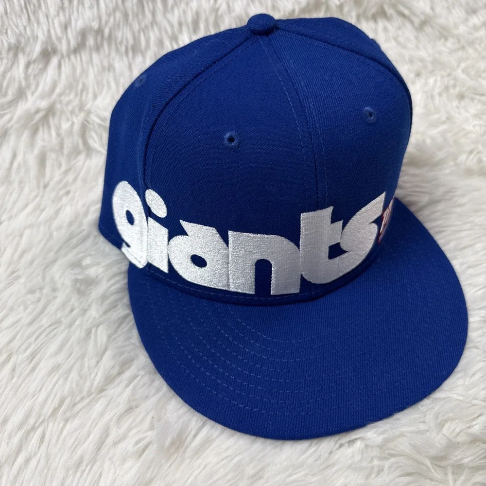 New York Giants Hat Cap Fitted Mens 7-1/2 Blue NFL Football New Era 59FIFTY